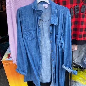 Isabel Maternity long sleeve jean shirt SZ L